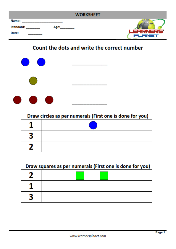 Free Printable Counting Worksheets for Pre-k & Kindergarten